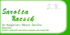 sarolta macsik business card