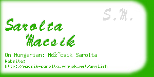 sarolta macsik business card